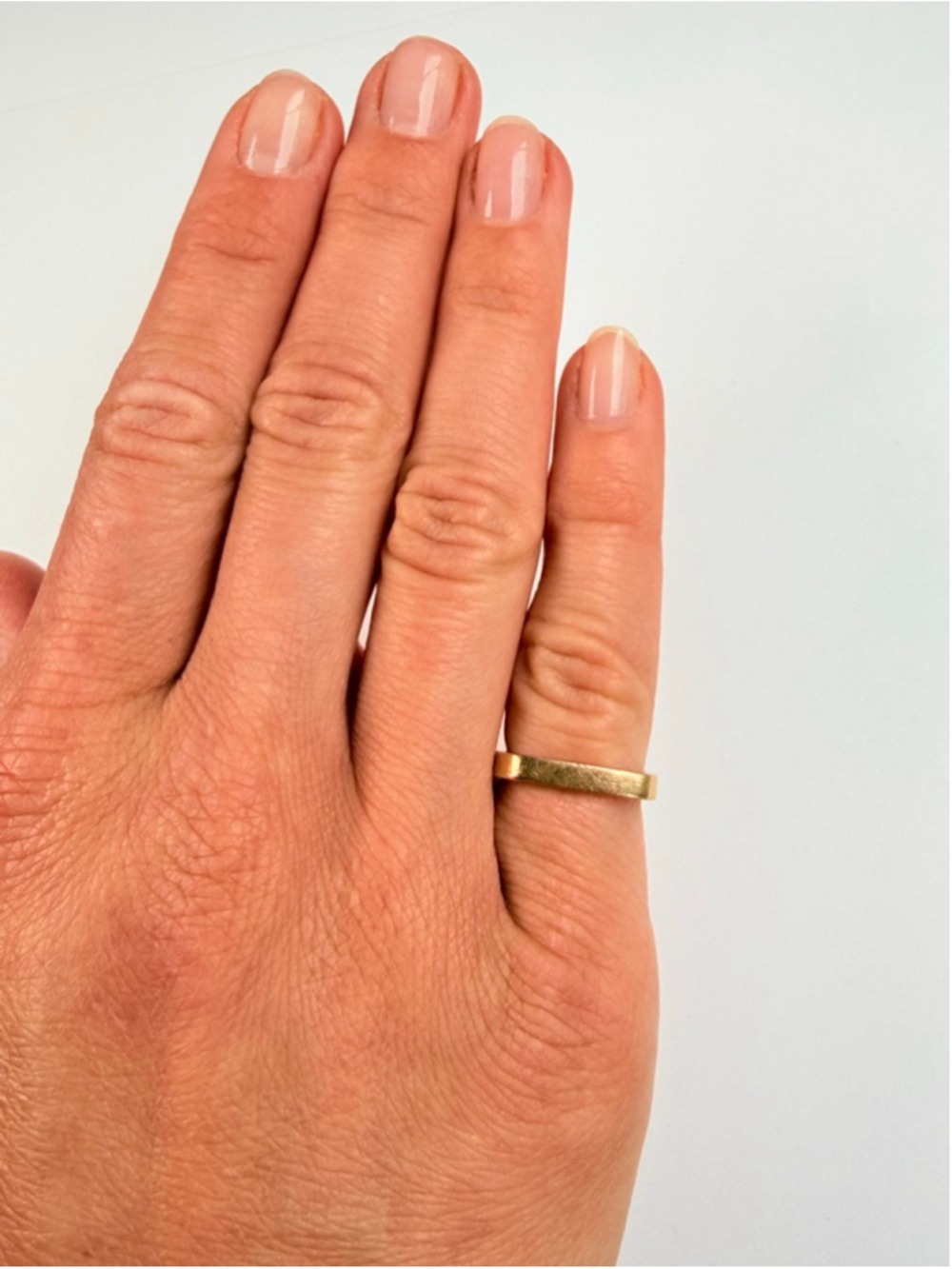 14K Solid Gold Designer NOVA Modern Minimalist Square Band Stacking Ring N2 - Picture 6 of 11